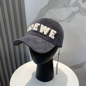 Loewe Logo Black Velvet Baseball Cap Hat