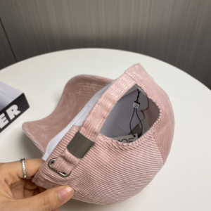 Loewe Logo Pink Velvet Baseball Cap Hat