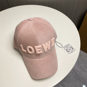 Loewe Logo Pink Velvet Baseball Cap Hat