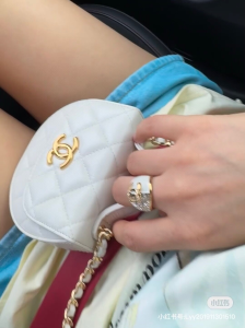 Chanel CC Logo Crystals Rings