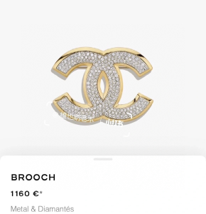 Chanel Crystal CC Logo Brooch