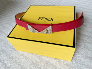 Fendi Crystals Monster Red Leather Belt 20MM Fendi Crystals Monster Red Leather Belt 20MM