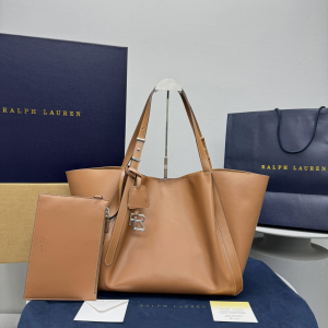 Ralph Lauren RL 888 Calfskin Leather Tote Bag Brown Ralph Lauren RL 888 Calfskin Leather Tote Bag Brown