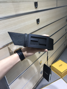 Fendi Baguette FF Logo Wide Leather Belt Black Fendi Baguette FF Logo Wide Leather Belt Black