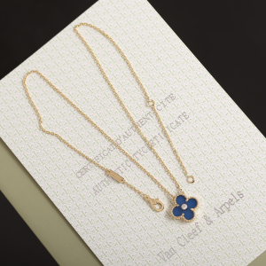 Van Cleef Arpels Vintage Alhambra Pendant Necklaces Blue Van Cleef Arpels Vintage Alhambra Pendant Necklaces Blue