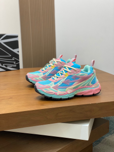 Off White Be Right Mesh and Leather Sneaker Blue Pink Off White Be Right Mesh and Leather Sneaker Blue Pink