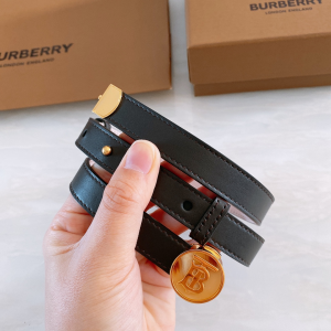 Burberry TB Black Leather Belt 20MM