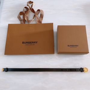 Burberry TB Black Leather Belt 20MM