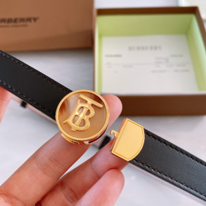 Burberry TB Black Leather Belt 20MM