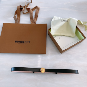 Burberry TB Black Leather Belt 20MM