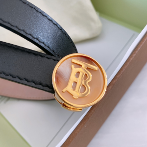 Burberry TB Black Leather Belt 20MM