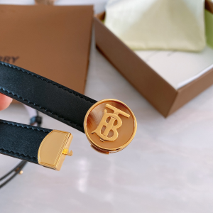 Burberry TB Black Leather Belt 20MM