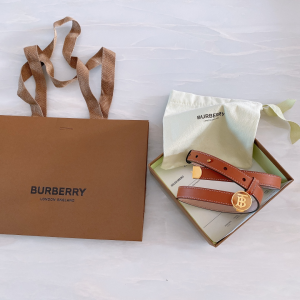Burberry TB Brown Leather Belt 20MM