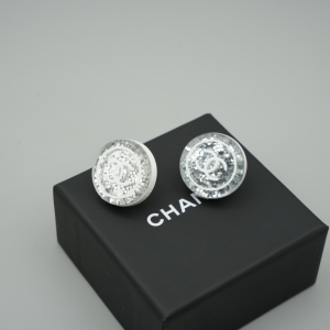 Chanel CC Logo Round Earrings