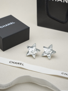 Chanel CC Star Stud Earrings