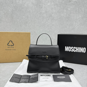 Moschino Small Sac Tie Me Belting Leather Top Handle Shoulder Bag Black Moschino Small Sac Tie Me Belting Leather Top Handle Shoulder Bag Black