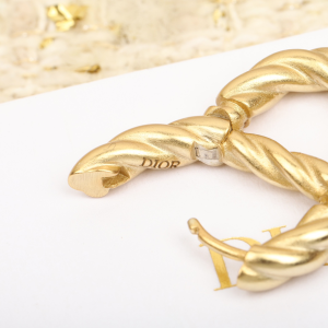 Dior CD Navy Earrings Gold