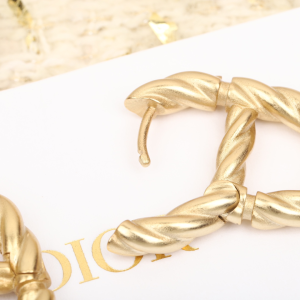 Dior CD Navy Earrings Gold