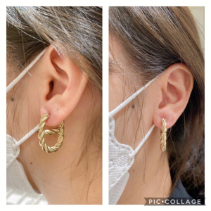 Dior CD Navy Earrings Gold