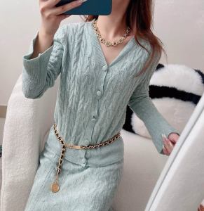 Chanel Chain and Leather Belt Black