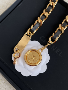 Chanel Chain and Leather Belt Black