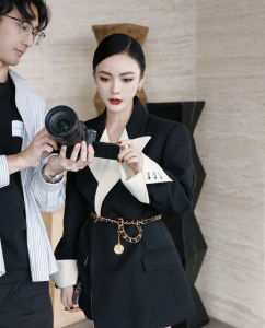 Chanel Chain and Leather Belt Black