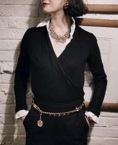 Chanel Chain and Leather Belt Black