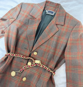 Chanel Chain and Leather Belt Red