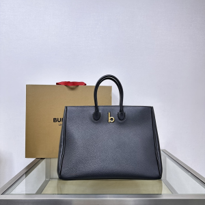 Burberry Large Rocking Horse Tote Shoulder Bag Black Grained Calfskin Burberry Large Rocking Horse Tote Shoulder Bag Black Grained Calfskin