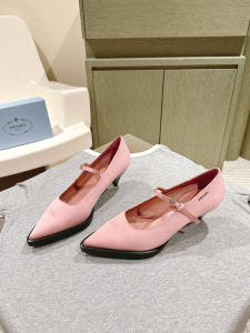 Prada Mary Jane Pink Satin Pumps