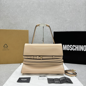 Moschino Large Sac Tie Me Belting Leather Top Handle Shoulder Bag Beige Moschino Large Sac Tie Me Belting Leather Top Handle Shoulder Bag Beige