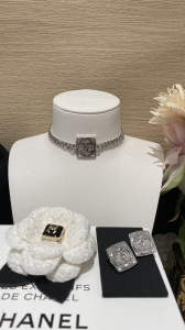 Chanel Crystal CC Rectangle Earrings