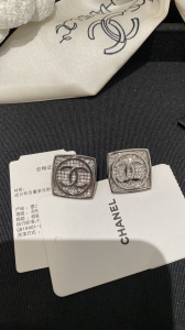 Chanel Crystal CC Rectangle Earrings