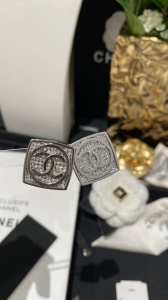 Chanel Crystal CC Rectangle Earrings