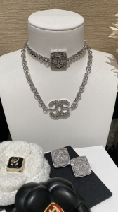 Chanel Crystal CC Rectangle Earrings