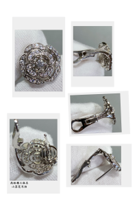 Chanel Crystals Camellia Flowers Earrings