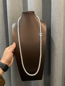 Chanel CC Logo Pearls Long Necklaces