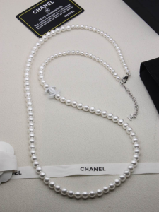 Chanel CC Logo Pearls Long Necklaces