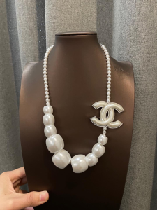 Chanel Large CC Logo Pearls Necklaces