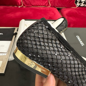 Chanel Black Mesh Ballet Flats