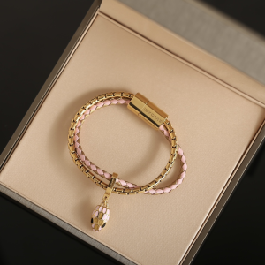 Bvlgari Bulgari Leather Serpenti Forever Bracelet Pink Bvlgari Bulgari Leather Serpenti Forever Bracelet Pink