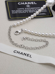 Chanel Glass Pearls Bowknot Necklaces