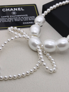 Chanel Glass Pearls Bowknot Necklaces