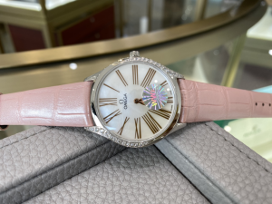 Omega De Ville Mini Tresor Quartz Diamonds Watch White Pink Omega De Ville Mini Tresor Quartz Diamonds Watch White Pink