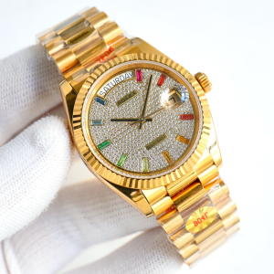 Rolex Day Date Yellow Gold Pave Rainbow Dial Diamonds Watch 36MM Rolex Day Date Yellow Gold Pave Rainbow Dial Diamonds Watch 36MM