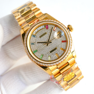 Rolex Day Date Yellow Gold Pave Rainbow Dial Diamonds Watch 36MM Rolex Day Date Yellow Gold Pave Rainbow Dial Diamonds Watch 36MM