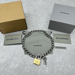 Balenciaga Locker Antiqued Silver Choker Necklaces Balenciaga Locker Antiqued Silver Choker Necklaces