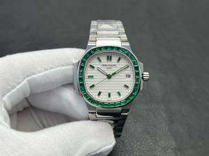 Patek Philippe Ruby Nautilus Automatic Watch White Gold Green 35MM Patek Philippe Ruby Nautilus Automatic Watch White Gold Green 35MM