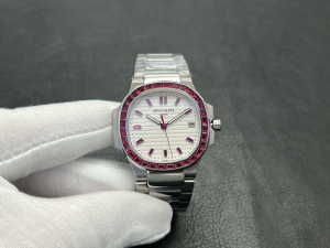 Patek Philippe Ruby Nautilus Automatic Watch White Gold Red 35MM Patek Philippe Ruby Nautilus Automatic Watch White Gold Red 35MM