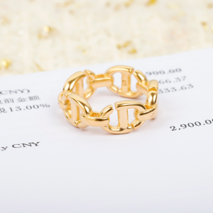 Dior Gold CD Navy Rings